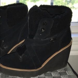 Coach Faux Fur Lined Wedge Boots